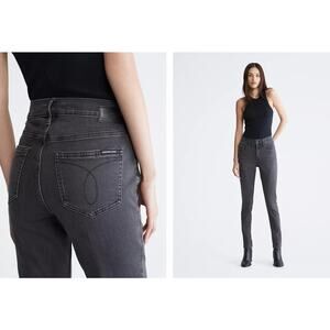 Calvin Klein Women's High Rise Skinny Ankle Length Jeans Size 27 Black NWT